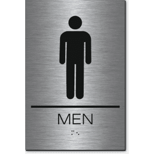 Men Restroom Sign-Steel/Black 1 Unit Men Restroom Sign-Steel/Black 1 Unit
